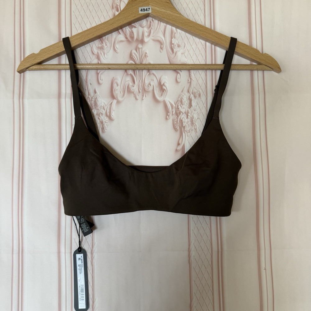 NikeSkims Skims Matte Micro Scoop Bra Dark Sepia Size XS NWT